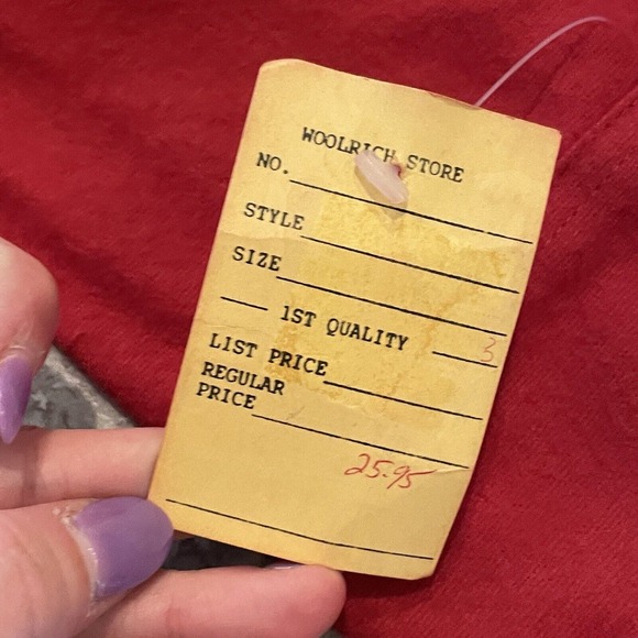 Woolrich Chamois Flannel Shirt VINTAGE 80s NWT NOS Red Men’s XXL USA Made Cotton - Picture 7 of 7